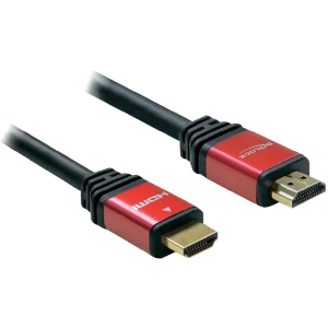 HDMI priključni kabel Delock [1x HDMI-utikač <=> 1x HDMI-utikač] 2m, cven, crn slika