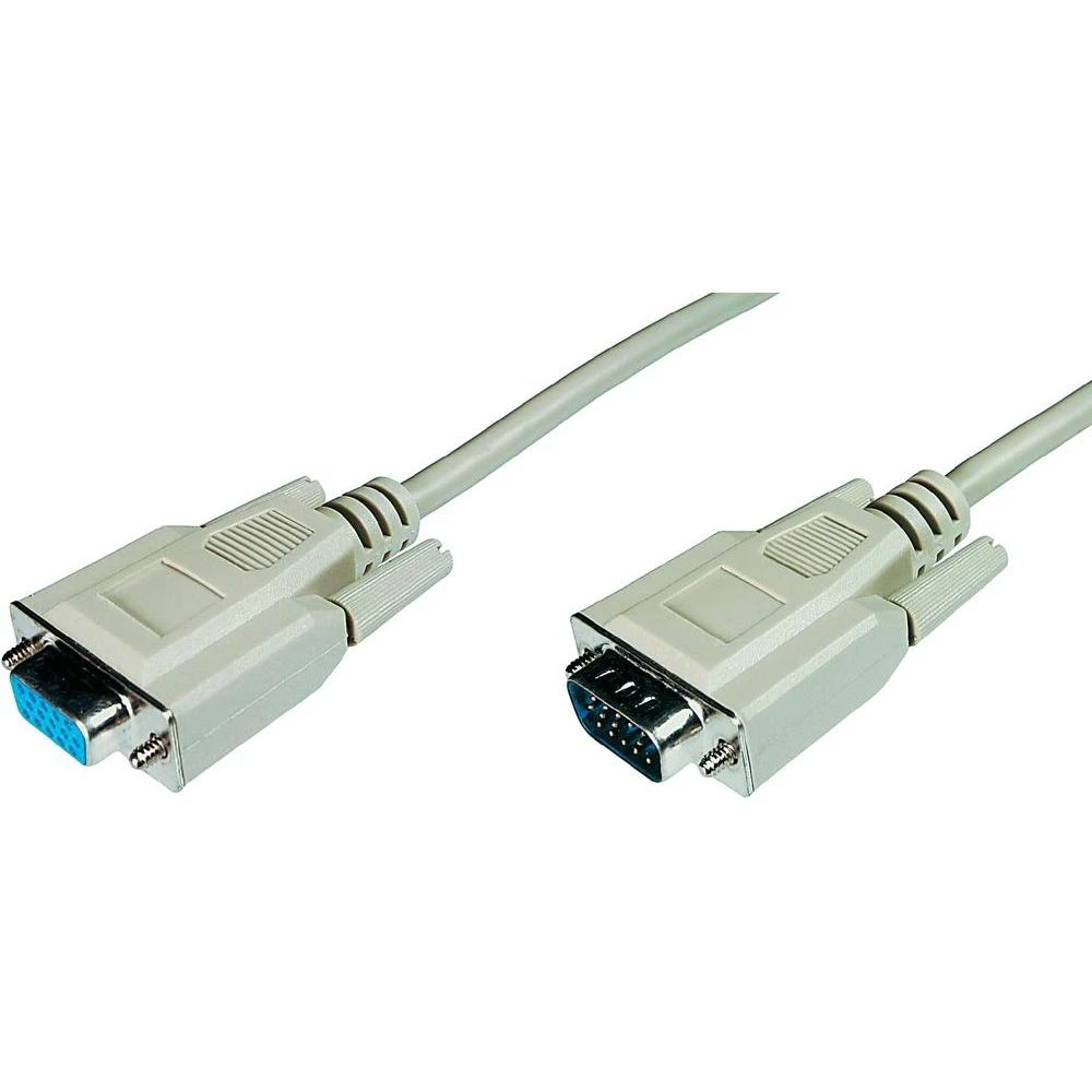 VGA produžni kabel za monitor [1x VGA-utikač <=> 1x VGA-utičnica] 3m, siv slika