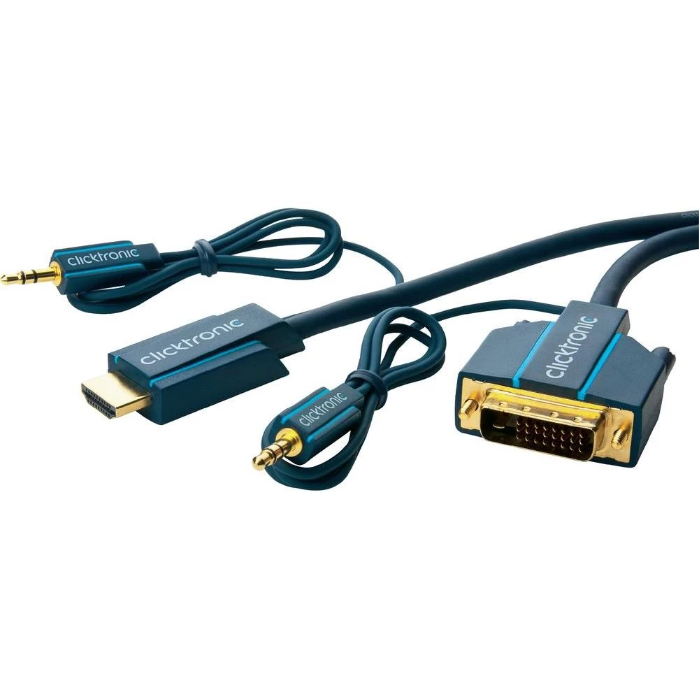 DVI/JACK kabel Clicktronic [2x 3.5mm JACK, DVI-utikač 24+1-pol. <=> 2x 3.5mm JAC slika