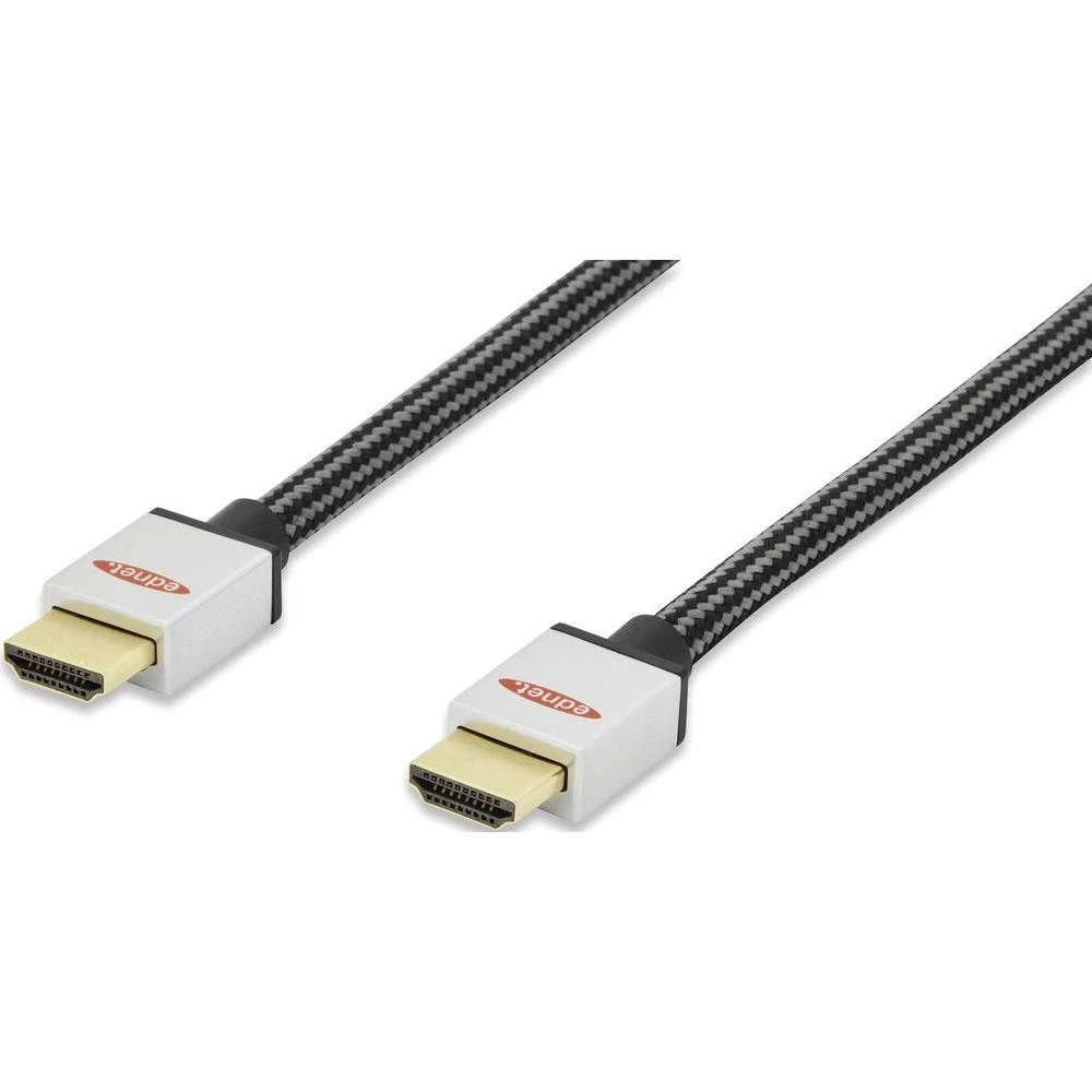 HDMI priključni kabel ednet [1x HDMI utikač <=> 1x HDMI utikač] 10 m, crna, /Sil slika