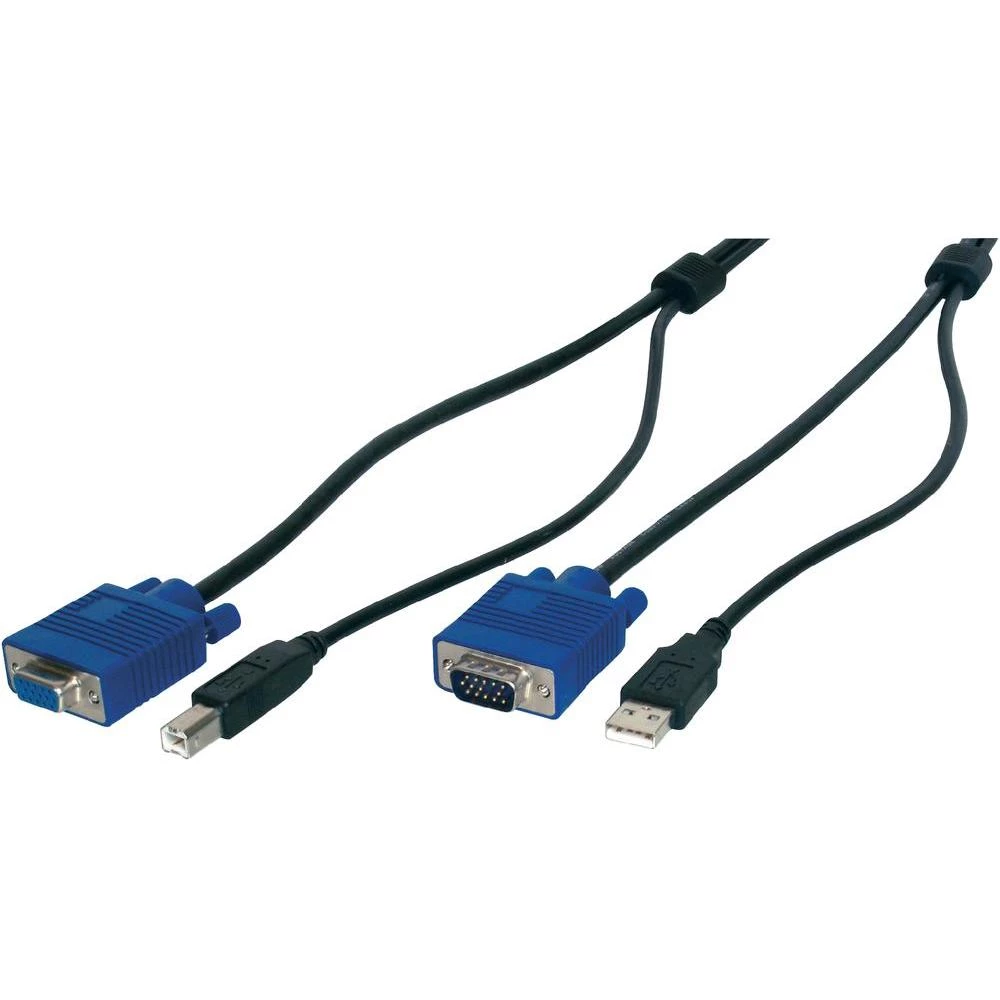 KVM priključni kabel [1x VGA utikač, USB 2.0 utikač A - 1x VGA utikač, USB 2.0 u slika