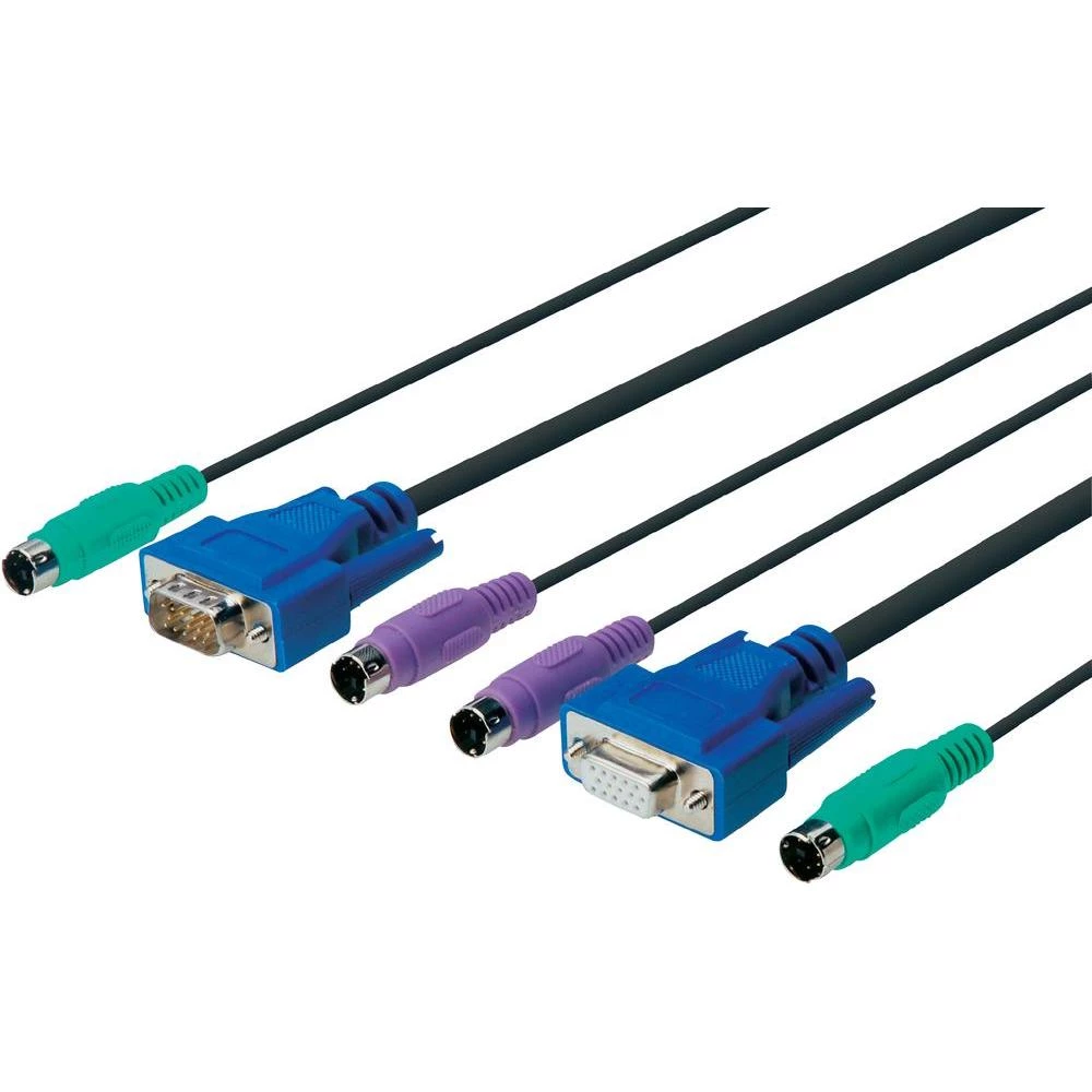 KVM priključni kabel [2x PS/2 utikač, VGA utikač - 2x PS/2 utikač, VGA utikač] 3 slika