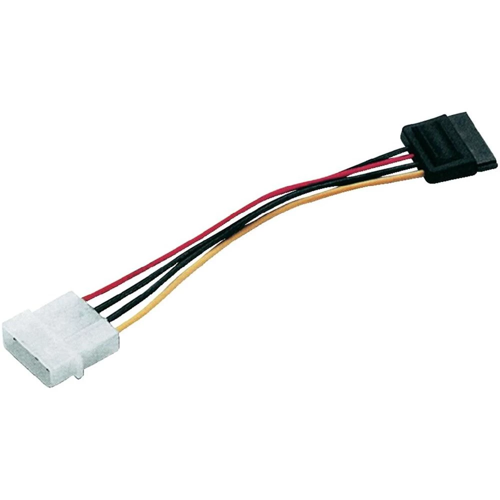 Strujni kabel [1x SATA utikač 7pol. - 1x IDE strujni utikač 4pol.] 0.20 m crveni slika