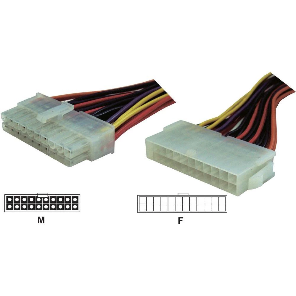 Strujni produžni kabel [1x ATX strujni utikač 20pol. - 1x ATX strujni utikač 24p slika