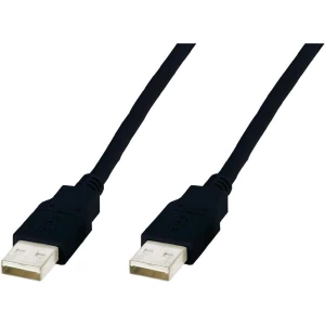 USB 2.0 priključni kabel [1x USB 2.0 utikač A - 1x USB 2.0 utikač A] 3 m Digitus slika