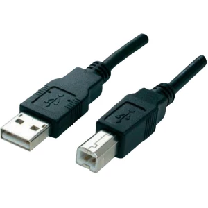 USB 2.0 priključni kabel [1x USB 2.0 utikač A - 1x USB 2.0 utikač B] 3 m crni slika