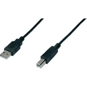 USB 2.0 priključni kabel [1x USB 2.0 utikač A - 1x USB 2.0 utikač B] 3 m Digitus slika