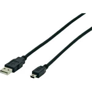 USB 2.0 priključni kabel [1x USB 2.0 utikač A - 1x USB 2.0 utikač Mini-B] 3 m Di slika
