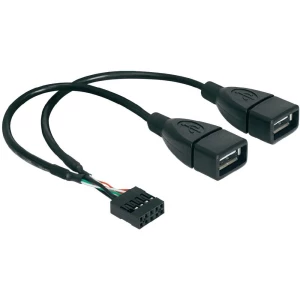 USB 2.0 Y-kabel [1x USB 2.0 utikač unutarnji 4pol. - 2x USB 2.0 utikač A] 0.20 m slika