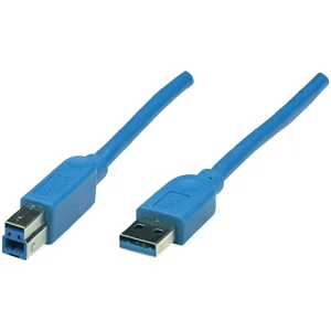 USB 3.0 priključni kabel [1x USB 3.0 utikač A - 1x USB 3.0 utikač B] 3 m plavi slika