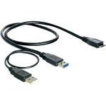 USB 3.0 Y-kabel [2x USB 3.0 utikač A - 1x USB 3.0 utikač Micro B] 0.20 m crni