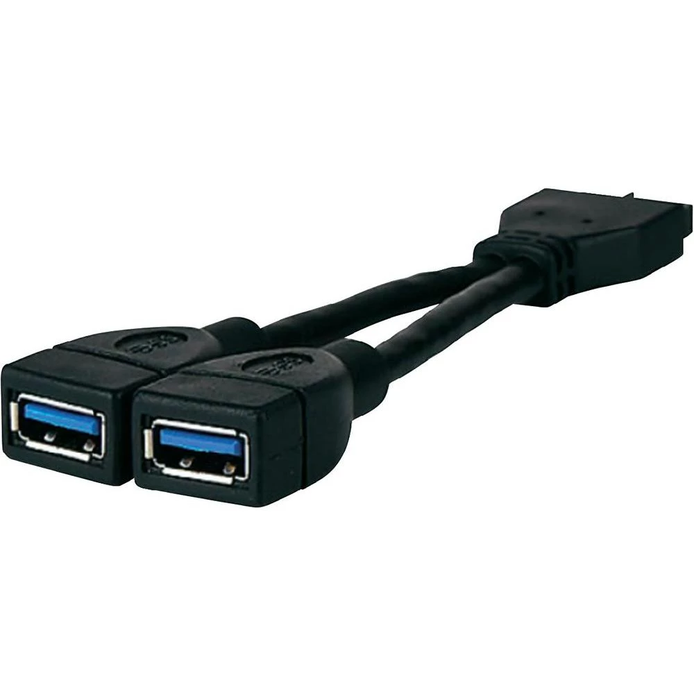 USB 3.0 Y-kabel [2x USB 3.0 utikač A - 1x USB 3.0 utikač unutarnji 19pol.] 0.12 slika