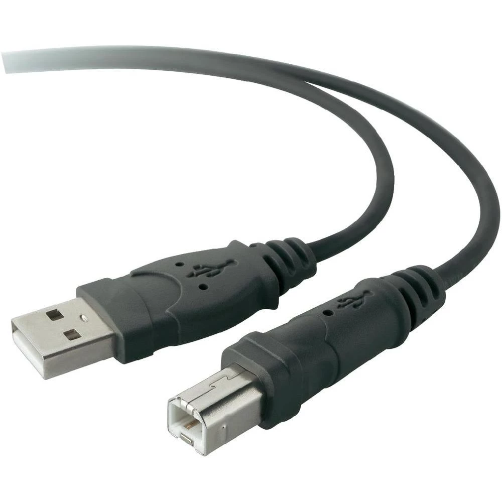 USB 2.0 priključni kabel [1x USB 2.0 utikač A - 1x USB 2.0 utikač B] 4.80 m crni slika