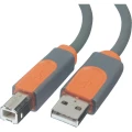 USB 2.0 priključni kabel [1x USB 2.0 utikač A - 1x USB 2.0 utikač B] 3 m sivi Be slika
