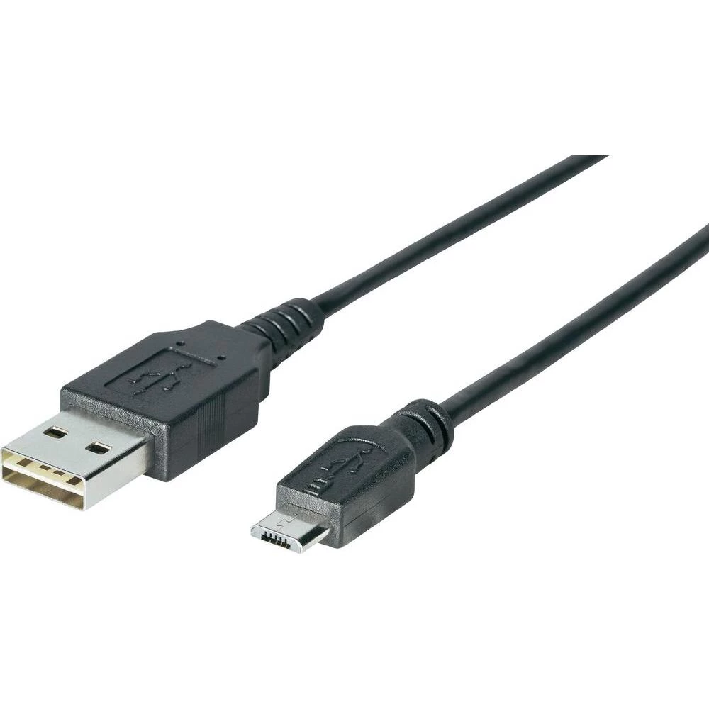 USB 2.0 priključni kabel [1x USB 2.0 utikač A - 1x USB 2.0 utikač Micro-B] obost slika