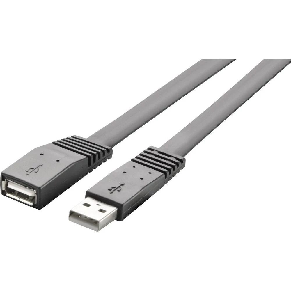 USB 2.0 produžni kabel [1x USB 2.0 utikač A - 1x USB 2.0 utikač A] 2 m crni vrlo slika