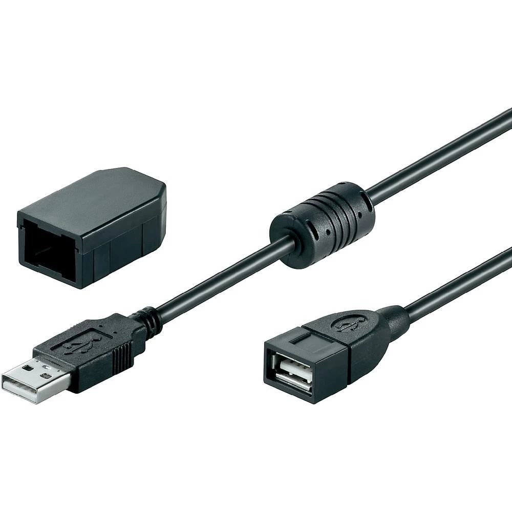 USB 2.0 produžni kabel [1x USB 2.0 utikač A - 1x USB 2.0 utikač A] 2 m crni s fe slika
