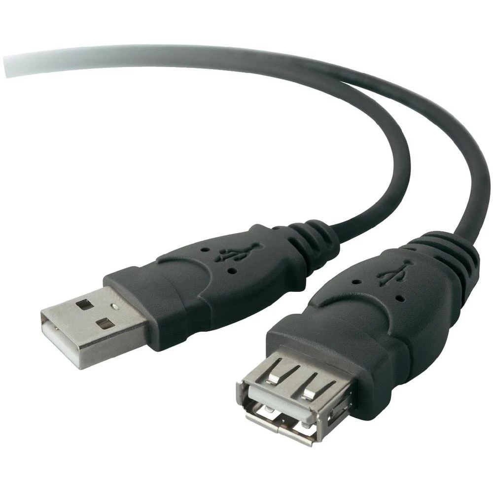 USB 2.0 produžni kabel [1x USB 2.0 utikač A - 1x USB 2.0 utikač A] 4.80 m crni p slika
