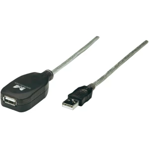 USB 2.0 produžni kabel [1x USB 2.0 utikač A - 1x USB 2.0 utikač A] 5 m prozirni slika