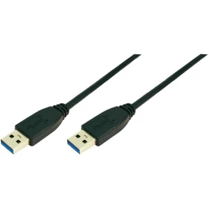 USB 3.0 priključni kabel [1x USB 3.0 utikač A - 1x USB 3.0 utikač A] 1 m crni Lo slika
