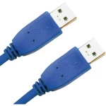 USB 3.0 priključni kabel [1x USB 3.0 utikač A - 1x USB 3.0 utikač A] 1 m plavi