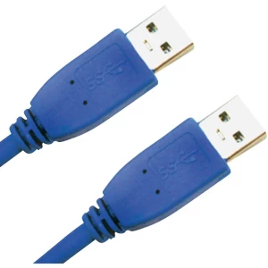 USB 3.0 priključni kabel [1x USB 3.0 utikač A - 1x USB 3.0 utikač A] 1 m plavi slika
