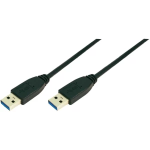 USB 3.0 priključni kabel [1x USB 3.0 utikač A - 1x USB 3.0 utikač A] 3 m crni Lo slika