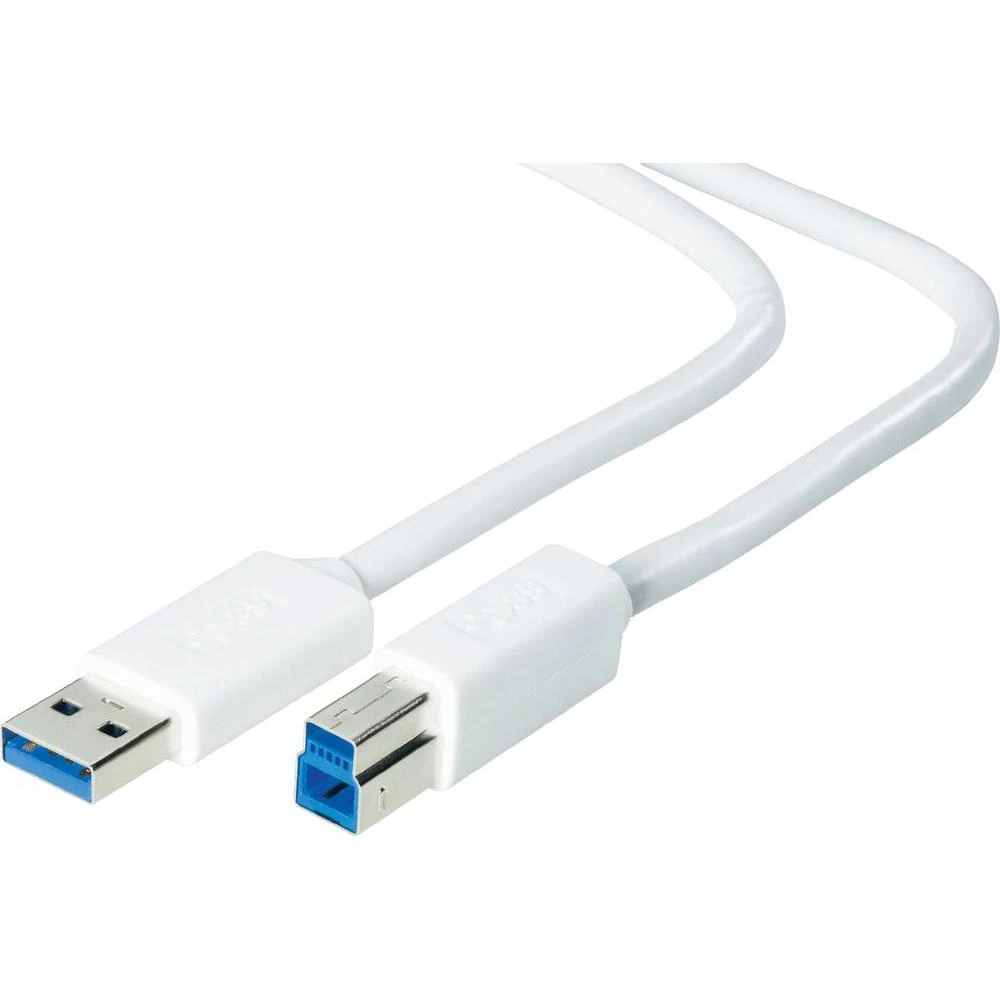 USB 3.0 priključni kabel [1x USB 3.0 utikač A - 1x USB 3.0 utikač B] 3 m bijeli slika