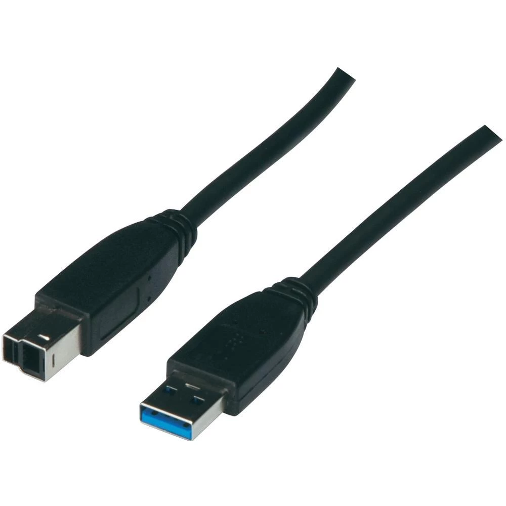 USB 3.0 priključni kabel [1x USB 3.0 utikač A - 1x USB 3.0 utikač B] 3 m crni slika