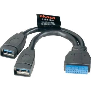 USB 3.0 Y-kabel [2x USB 3.0 utikač A - 1x USB 3.0 utikač unutarnji 19pol.] 0.15 slika