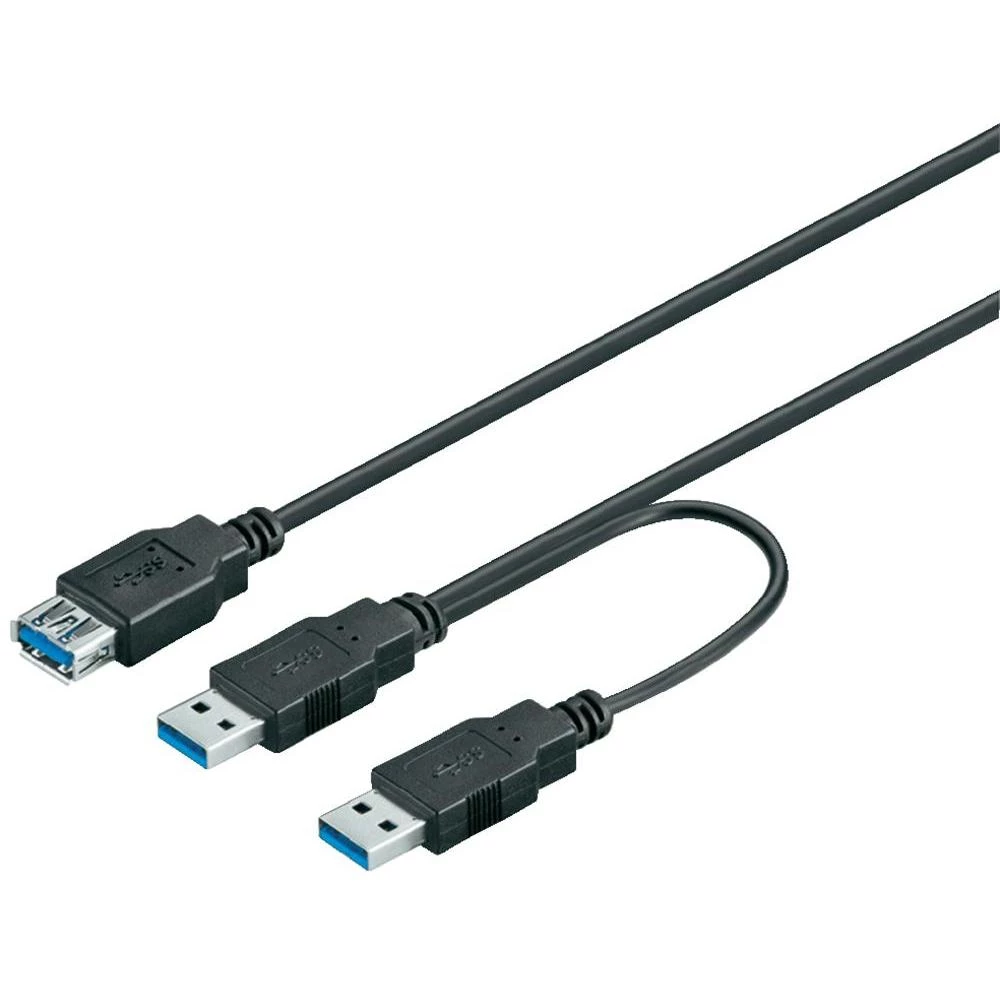 USB 3.0 produžni kabel [2x USB 3.0 utikač A - 1x USB 3.0 utikač A] 0.30 m Goobay slika