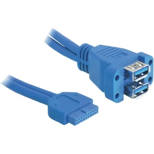 USB 3.0 priključni kabel [1x USB 3.0 utikač unutarnji 19pol. - 2x USB 3.0 utikač slika