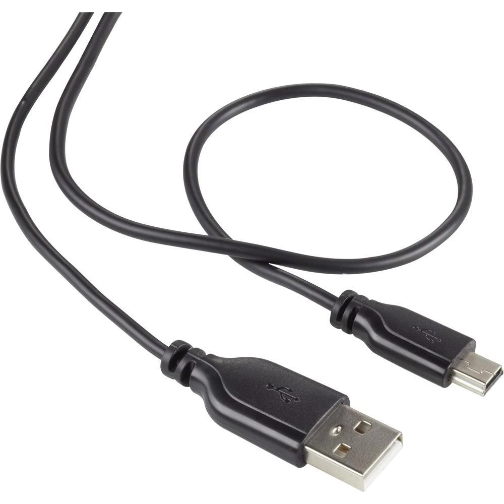 USB 2.0 priključni kabel [1x USB 2.0 utikač A - 1x USB 2.0 utikač Mini-B] 1 m cr slika