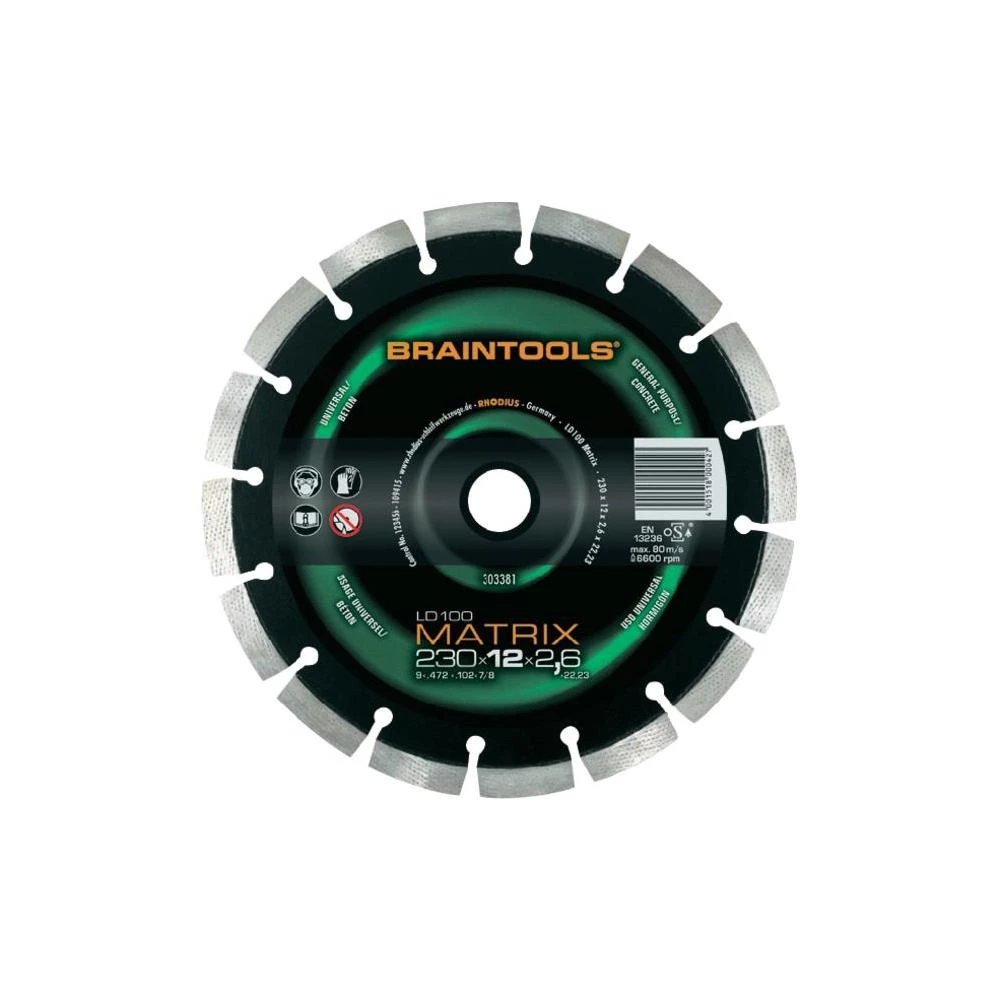 Dijamantna rezna ploča LD100 Matrix Braintools Rhodius 303381 promjer 230 mm unu slika