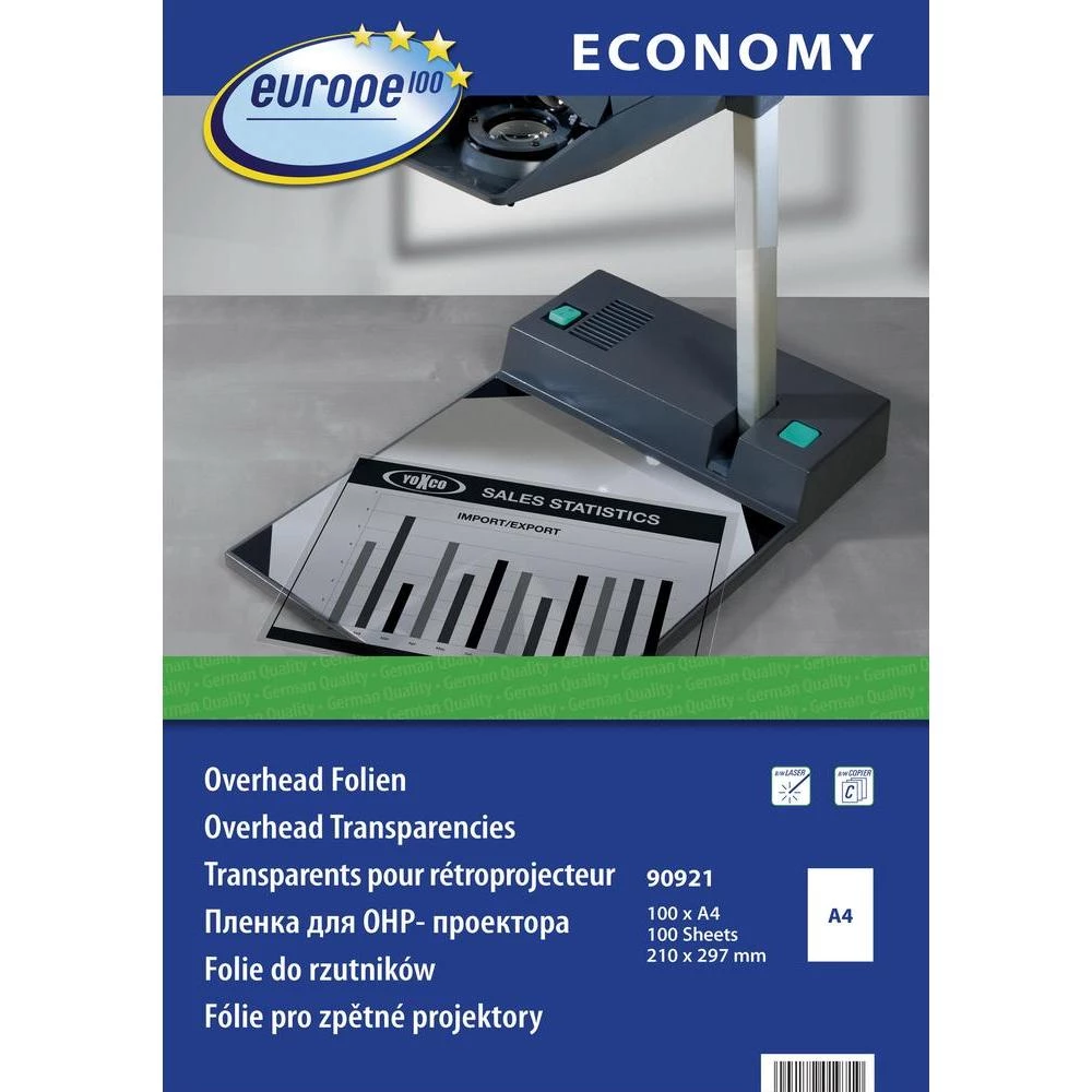 Folija za projektor 90921 Europe 100, laser, DIN A4, 100 kom. slika