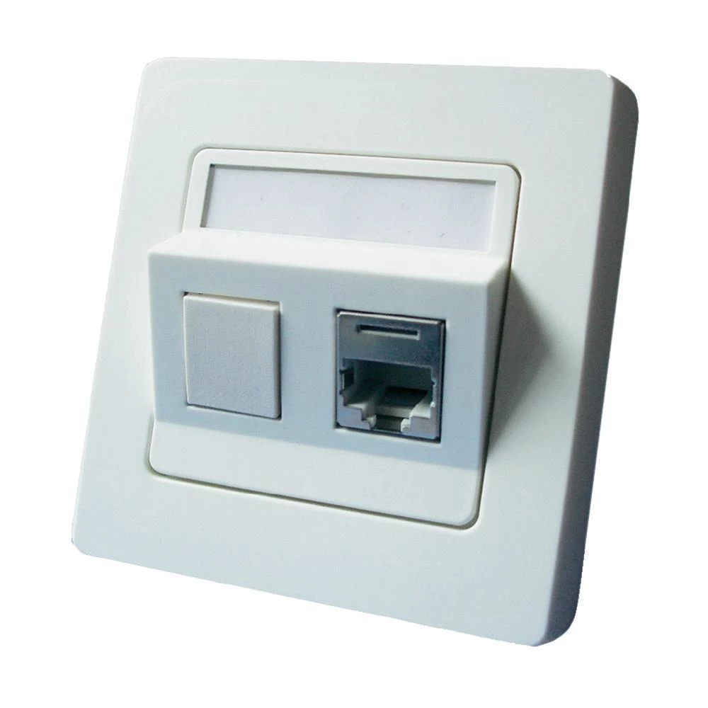 Ugradbena mrežna utičnica CAT 6 Setec, s centralnom pločom i okvirom 2-portna, s slika