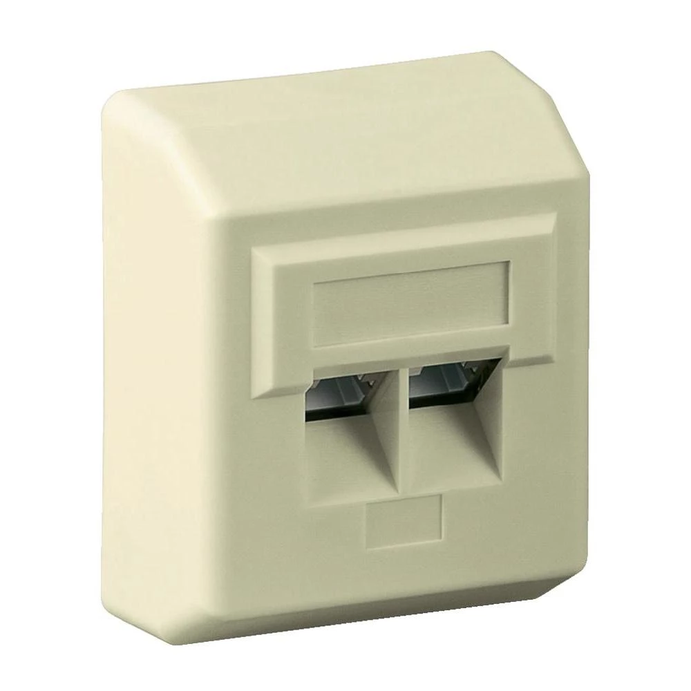 Nadzidna mrežna utičnica CAT 5e Goobay 2-portna bež slika