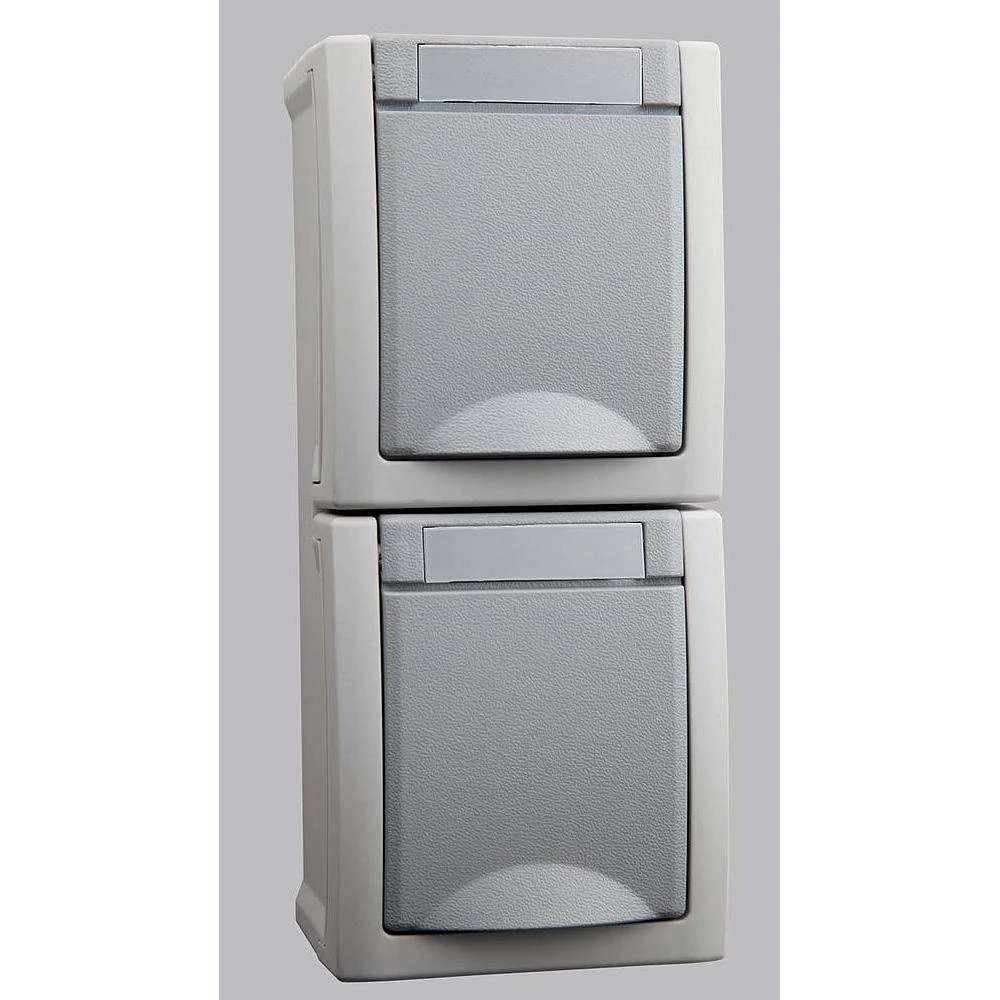 VIKO dvostruka utičnica za vlažne prostorije Pacific siva 90591086-DE slika