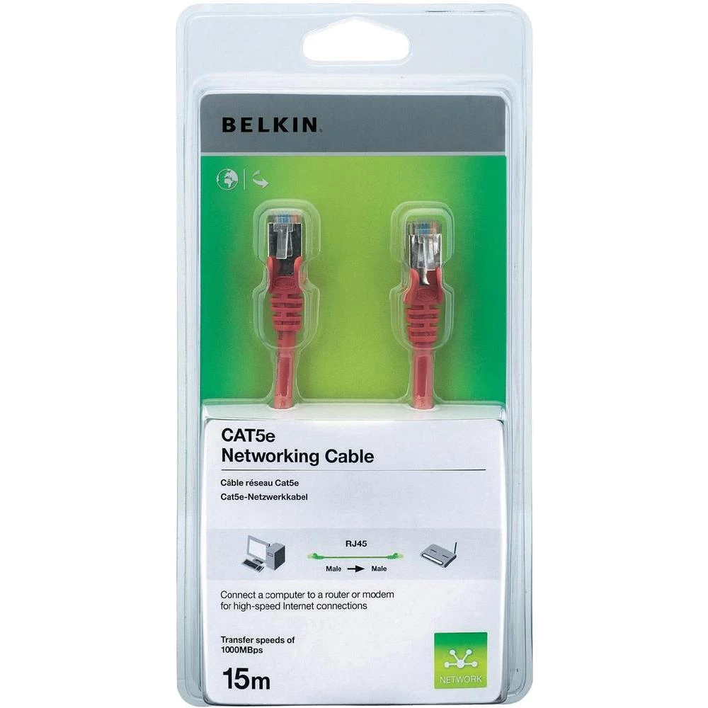 RJ45 mrežni kabel CAT 5e F/UTP [1x RJ45 utikač - 1x RJ45 utikač] crveni zaštićen slika