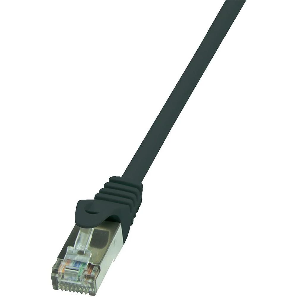 RJ45 mrežni kabel CAT 5e SF/UTP [1x RJ45 utikač - 1x RJ45 utikač] 0.25 m crni za slika