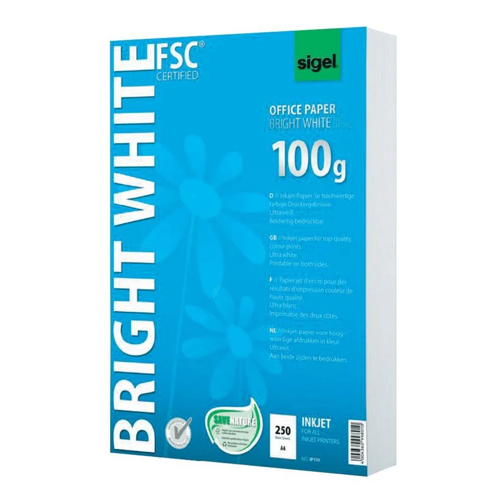 Sigel Bright White Office Paper papir za tintne pisače IP125 DIN A4 100 g/m 250 slika