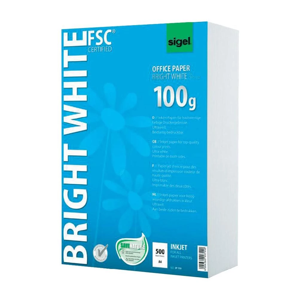 Sigel Bright White Office Paper papir za tintne pisače IP150 DIN A4 100 g/m 500 slika