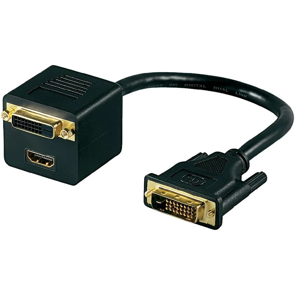 DVI razdjelni kabel Goobay [1x DVI-utikač 24+1pol. <=> 1x HDMI-utičnica, DVI-uti slika