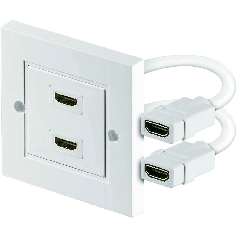 HDMI adapter za stensko utičnico Goobay [2x HDMI-utičnica <=> 2x HDMI-utičnica] slika