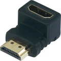 HDMI adapter [1x HDMI priključak C Mini <=> 1x HDMI utičnicu] kut 90 crni pozlać slika