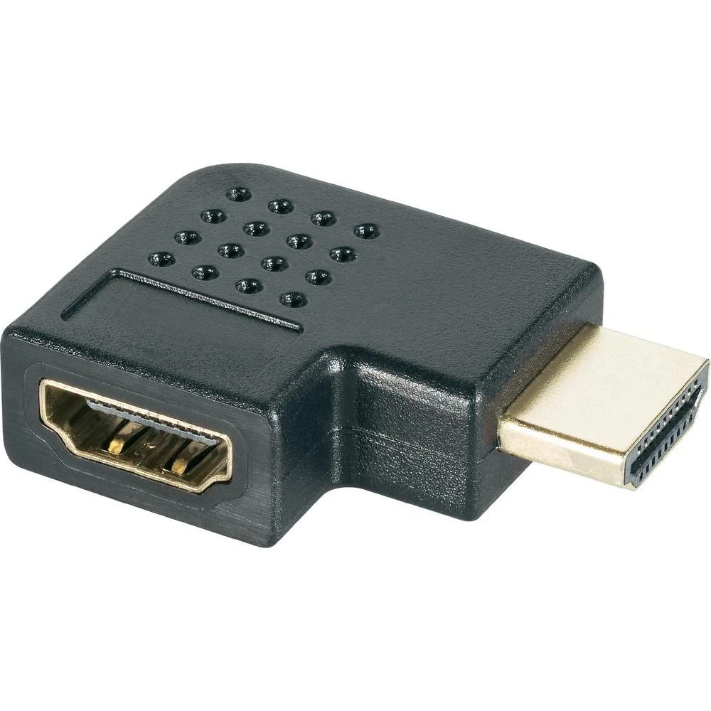 HDMI adapter [1x HDMI priključak C Mini <=> 1x HDMI utičnicu] kut 90 crni pozlać slika