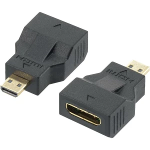 HDMI adapter [1x HDMI utikač D Micro <=> 1x HDMI ženski konektor C mini] crna, p slika