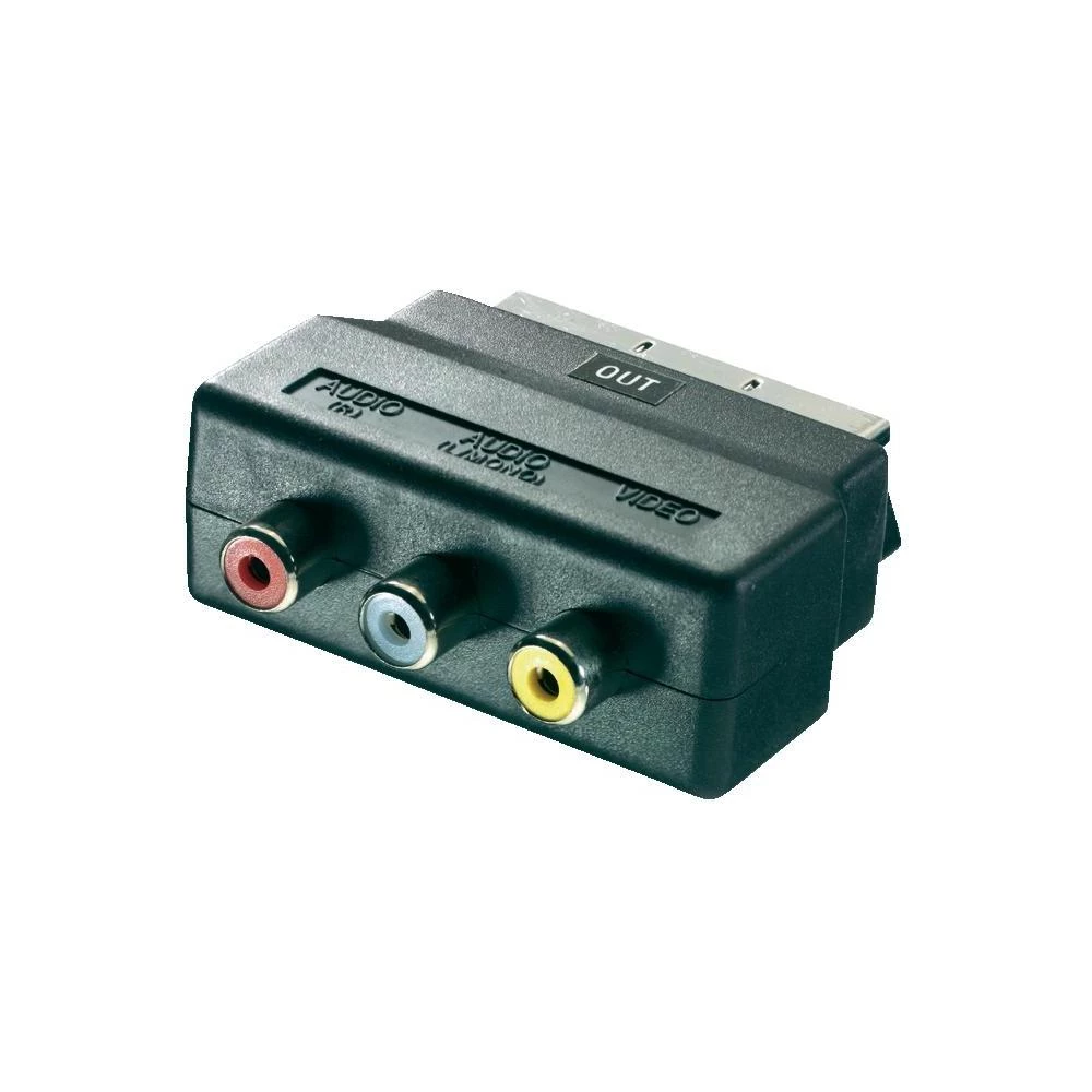 inč/SCART adapter SpeaKa Professional [3x Činč-utičnica <=> 1x SCART-utikač] crn slika