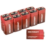 VOLTCRAFT 6LR61 9 V block baterija alkalno-manganov 550 mAh 9 V 10 St.