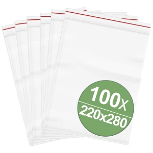 vrećica sa patentnim zatvaranjem bez traka za označavanje (Š x V) 220 mm x 280 mm prozirna polietilen slika